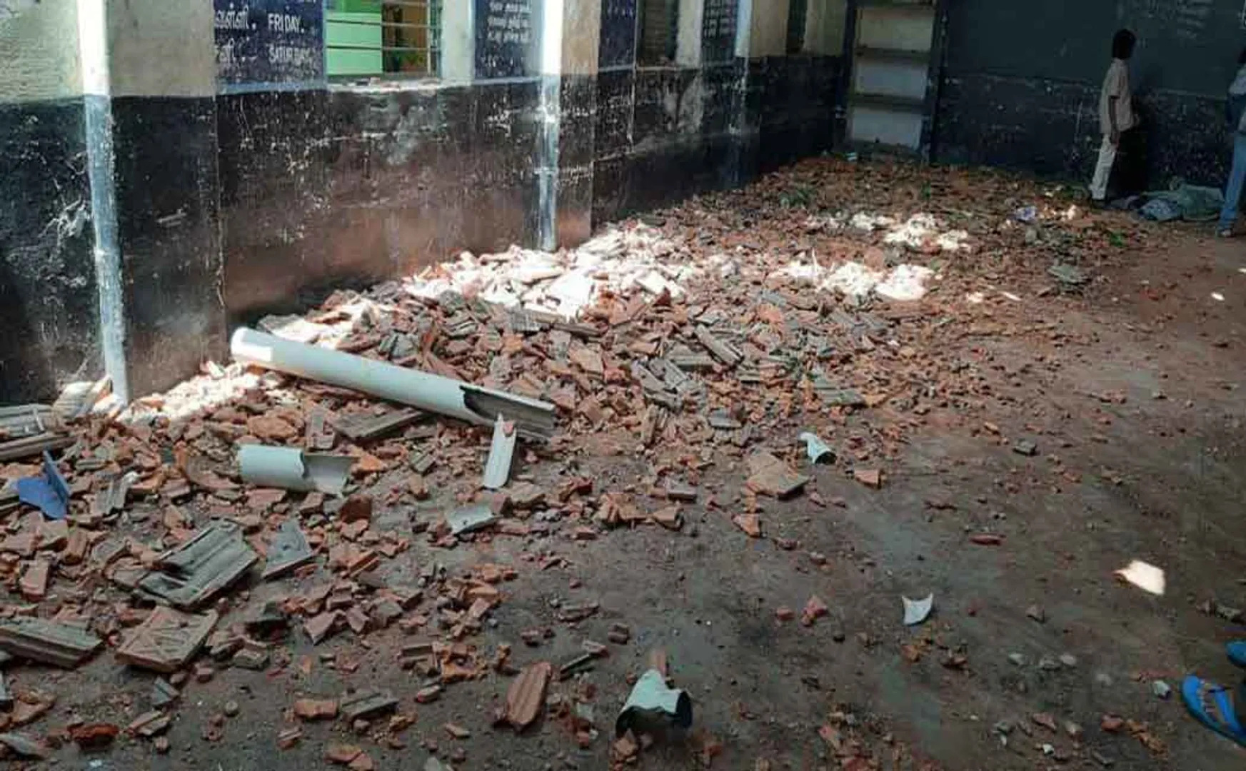 Broken tiles that fall into the classroom vellore peoples request in govt
